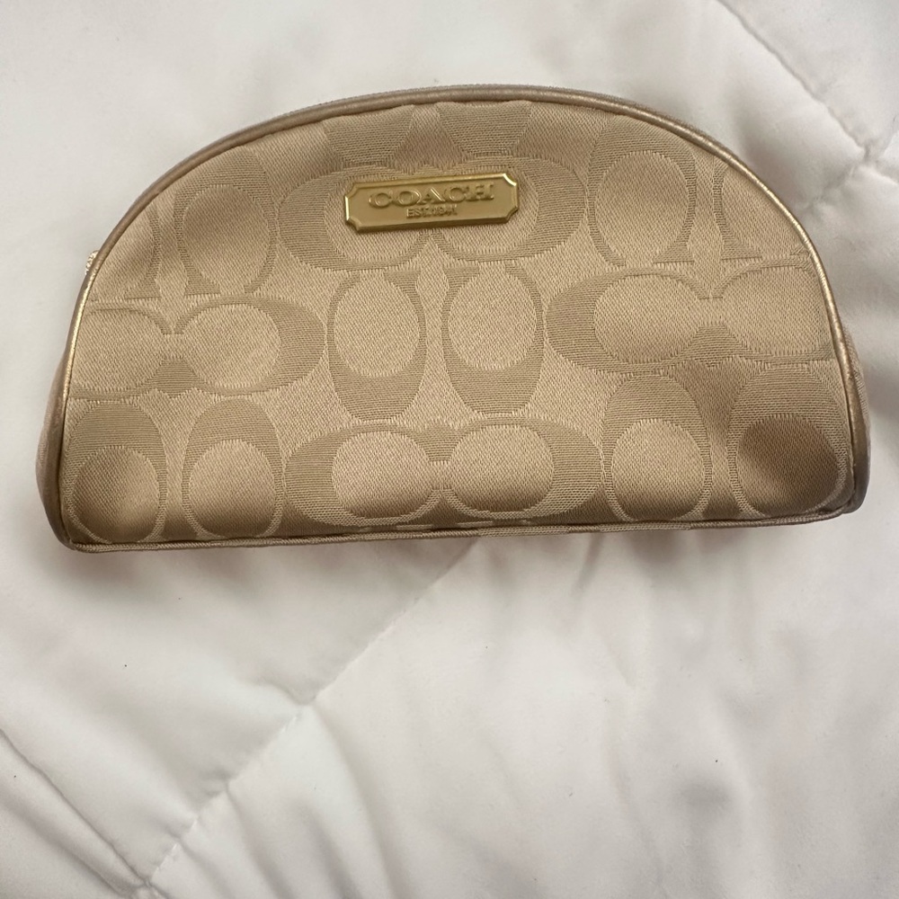 Coach Lavender and Beige Cosmetic Case